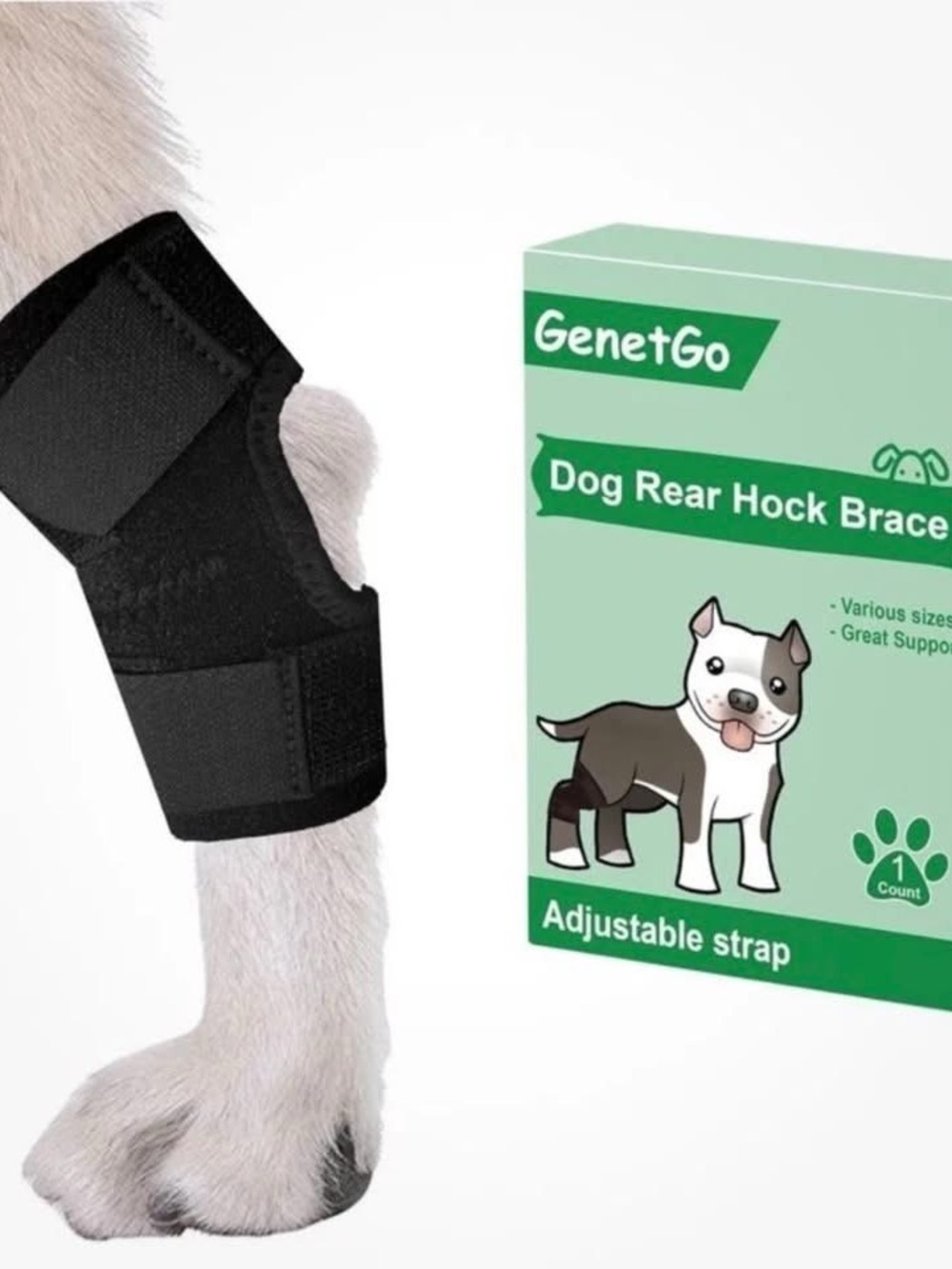 GenetGo Dog Canine Rear Leg Hock Joint Brace Compression Wrap (Medium) new/boxed